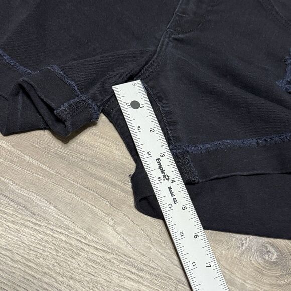 Rock & Republic Jean Shorts 6 Black Distressed Studded Festival Goth Grunge - Picture 7 of 9